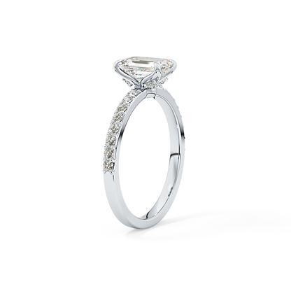 Emerald Pave Lab Grown Diamond Engagement Ring