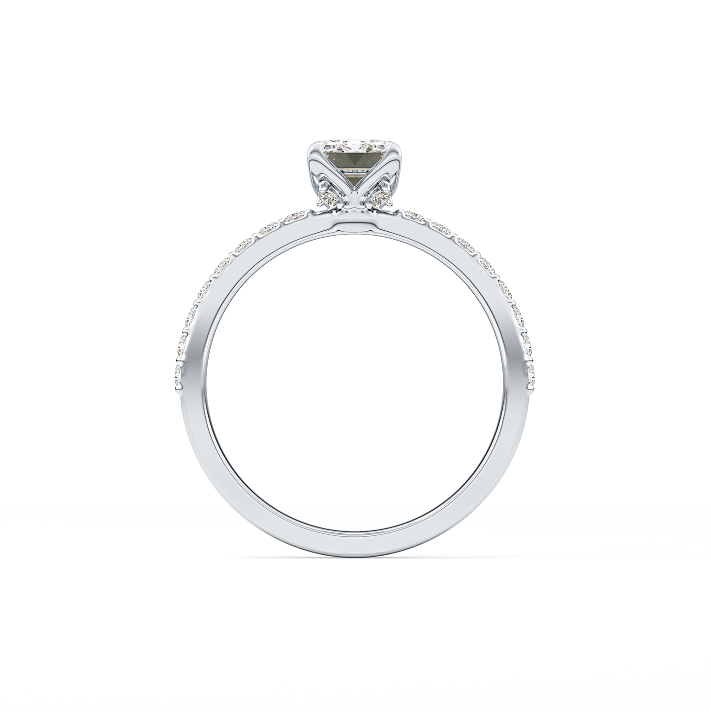 Emerald Pave Lab Grown Diamond Engagement Ring