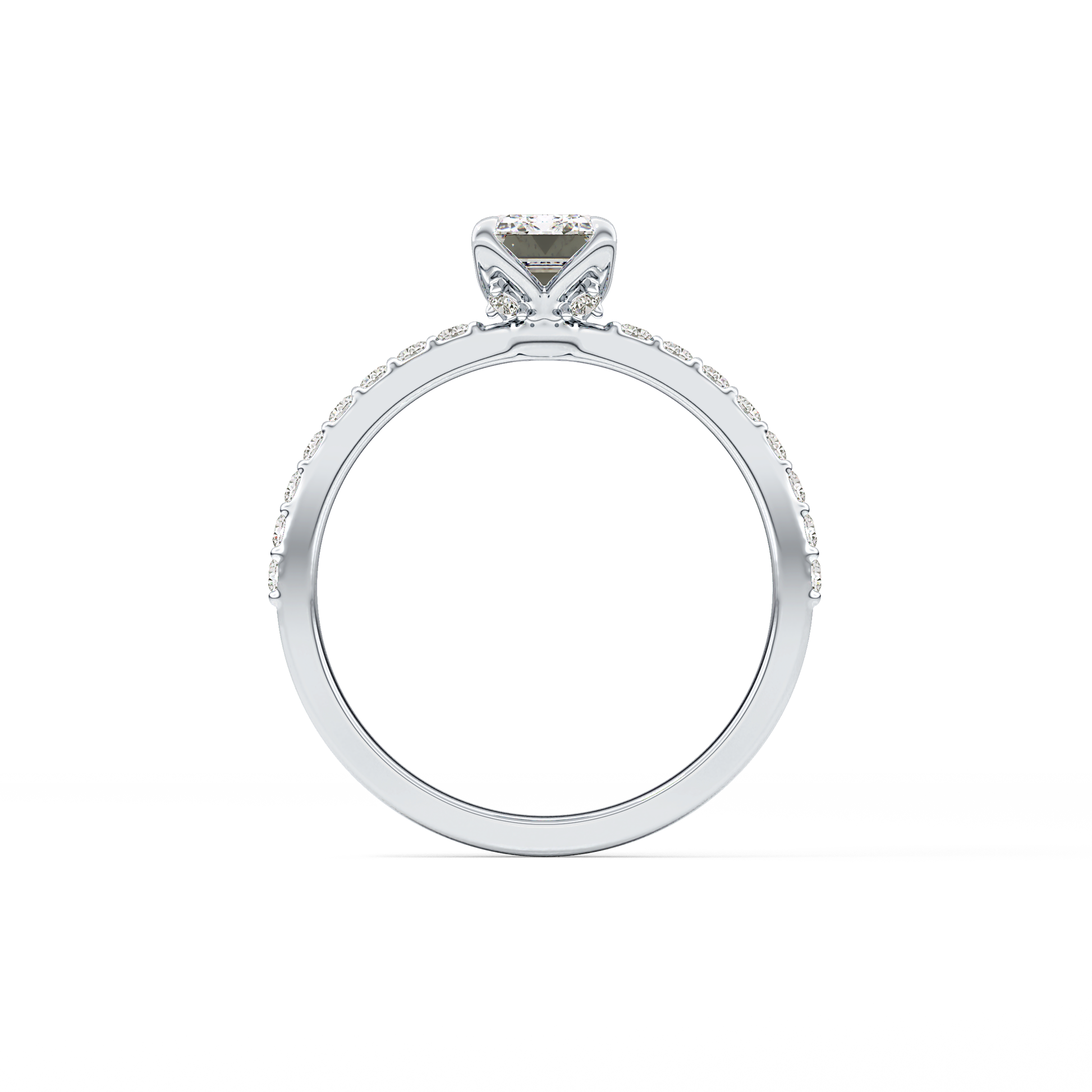 Emerald Pave Lab Grown Diamond Engagement Ring