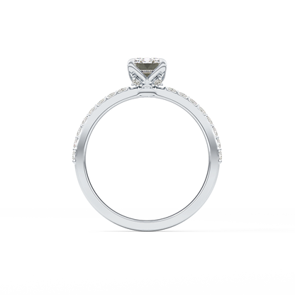 Emerald Pave Lab Grown Diamond Engagement Ring