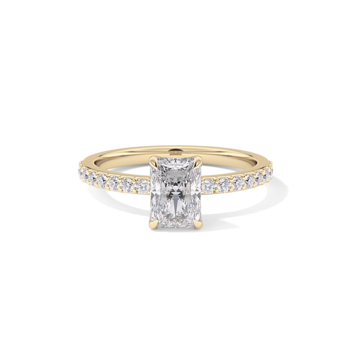 Radiant Pave Lab Grown Diamond Engagement Ring