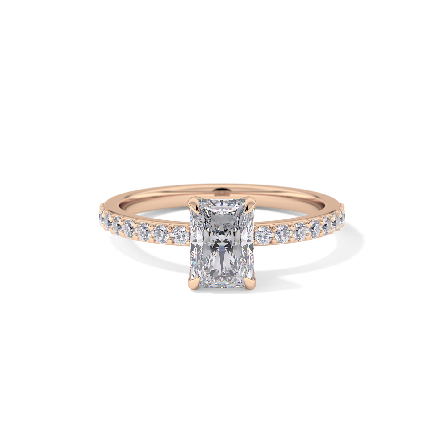 Radiant Pave Lab Grown Diamond Engagement Ring