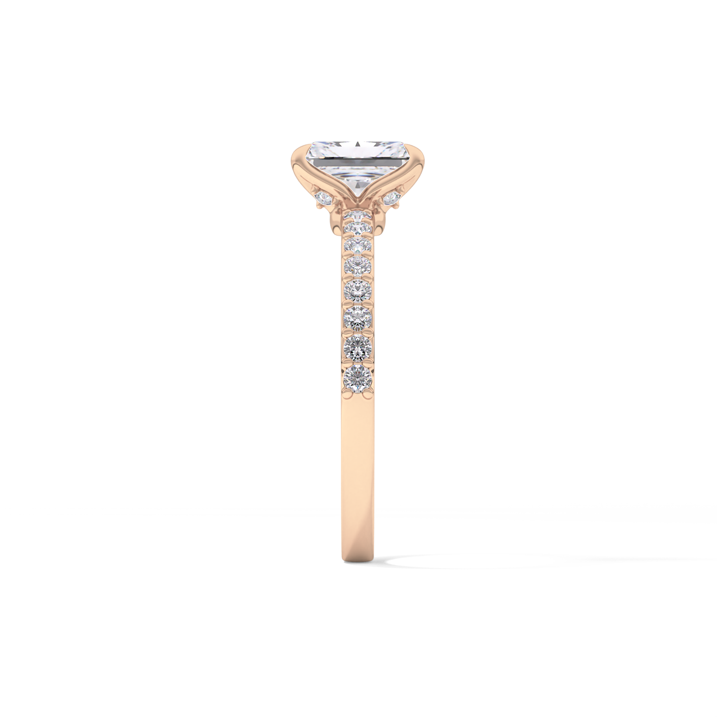 Radiant Pave Lab Grown Diamond Engagement Ring