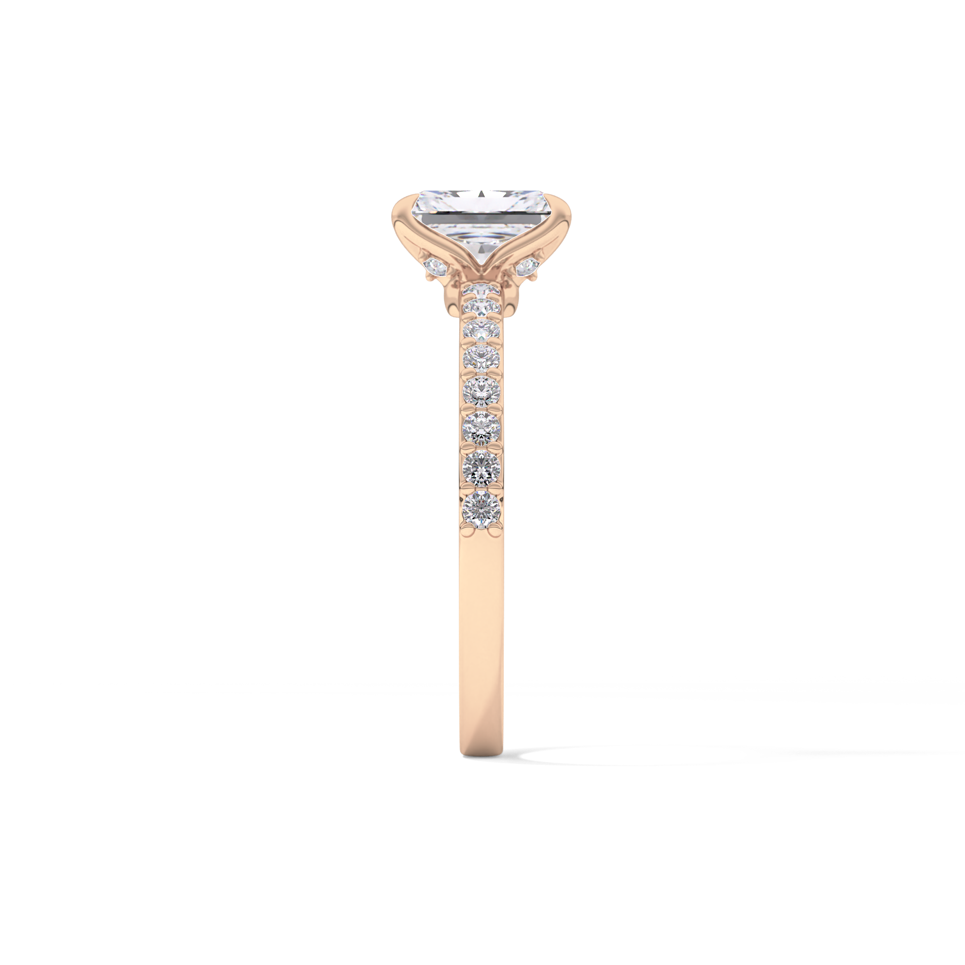 Radiant Pave Lab Grown Diamond Engagement Ring