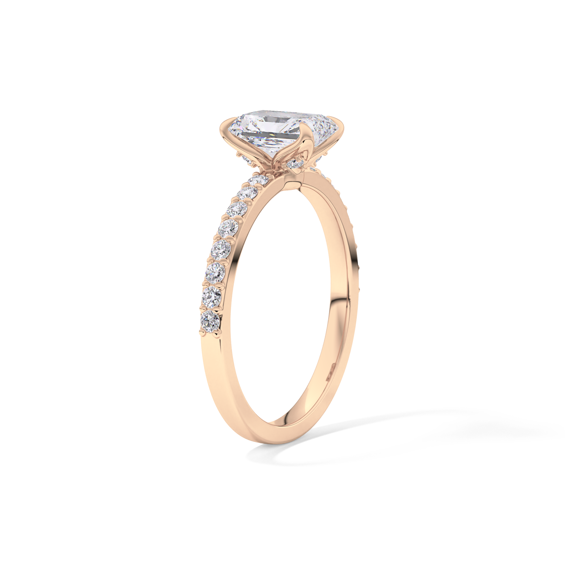 Radiant Pave Lab Grown Diamond Engagement Ring