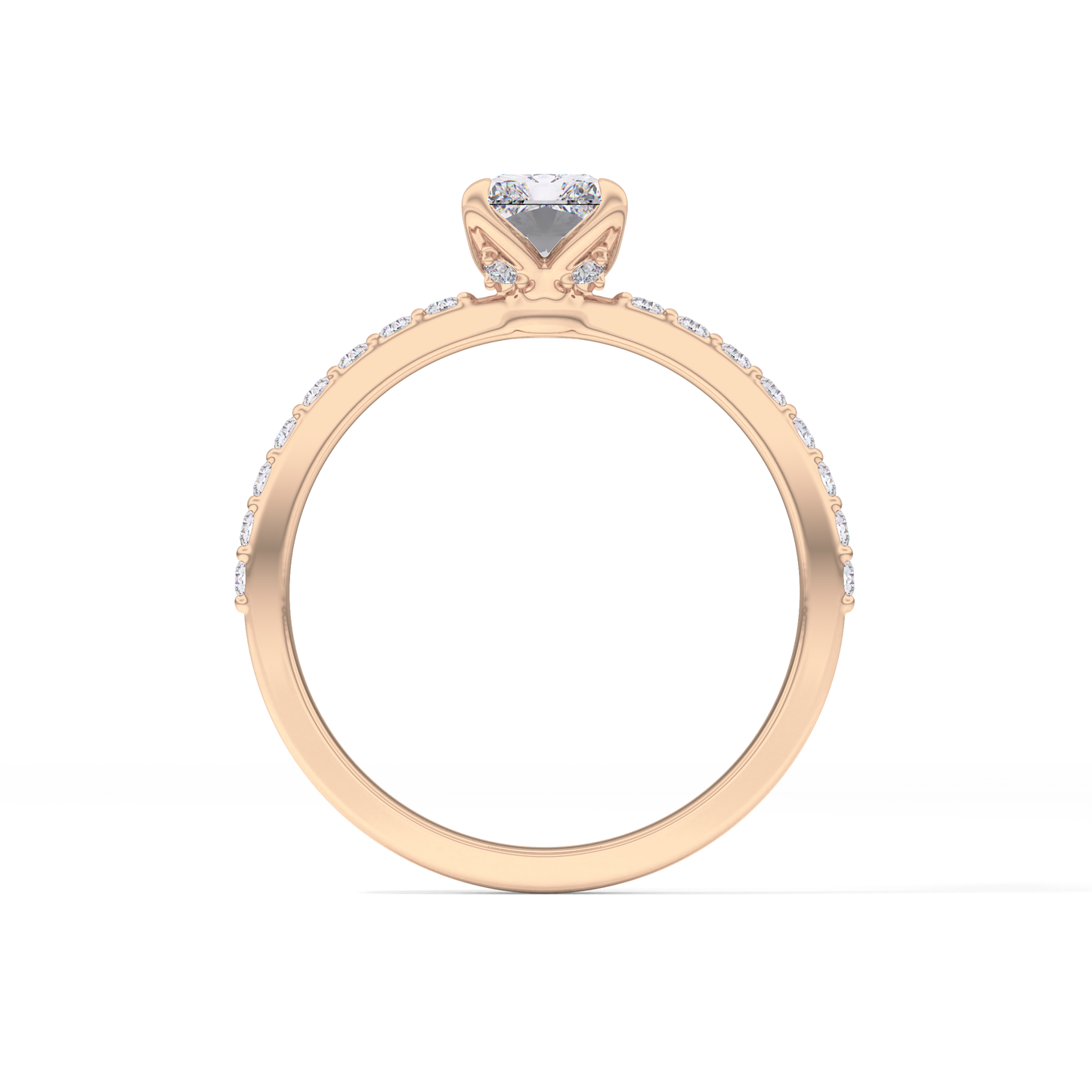 Radiant Pave Lab Grown Diamond Engagement Ring