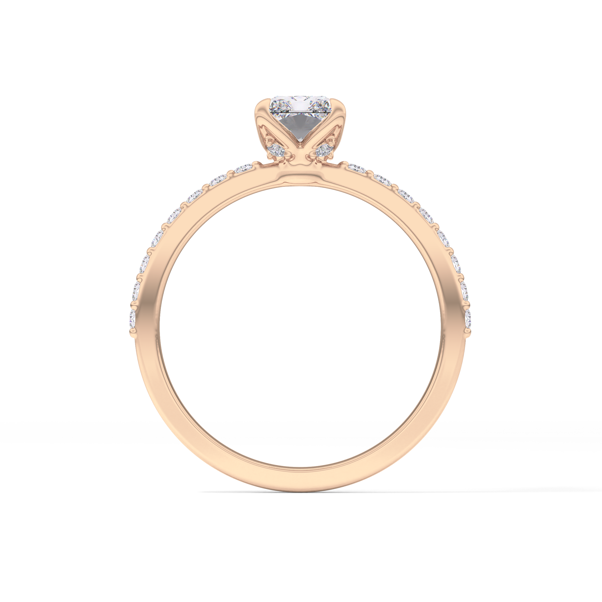 Radiant Pave Lab Grown Diamond Engagement Ring