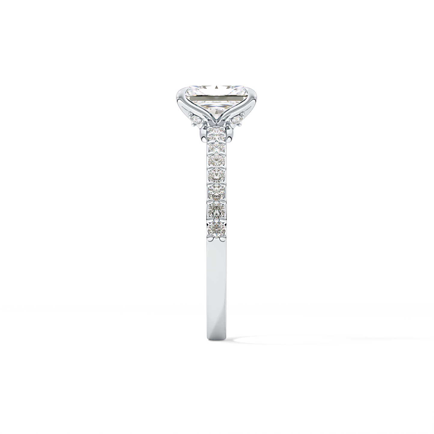 Radiant Pave Lab Grown Diamond Engagement Ring