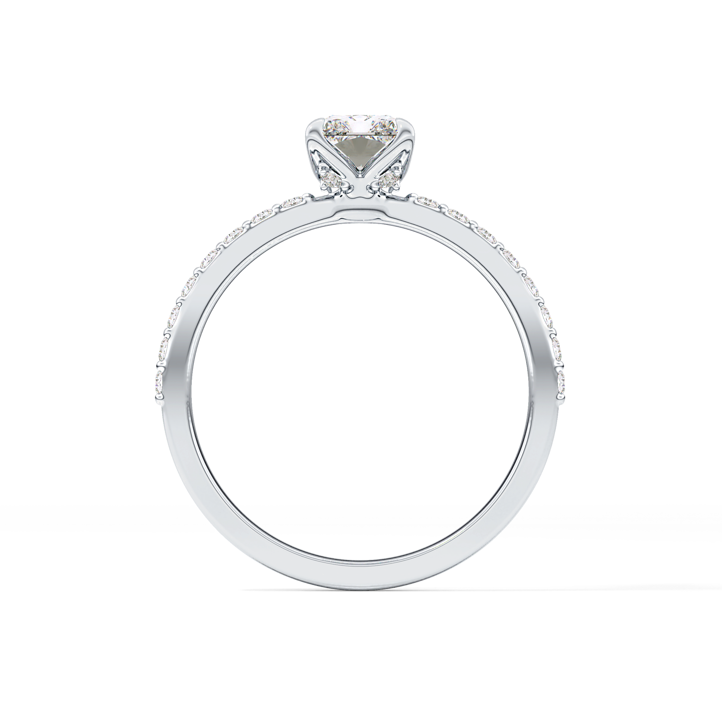 Radiant Pave Lab Grown Diamond Engagement Ring