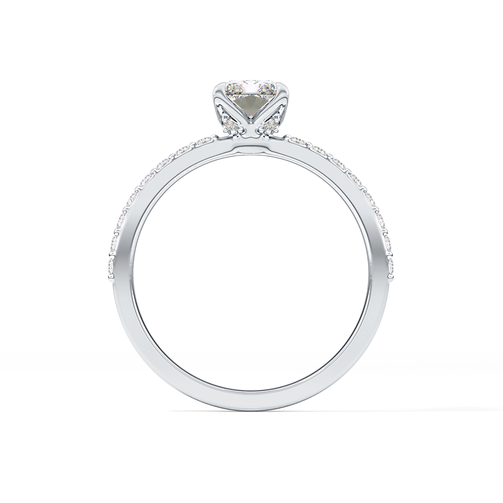 Radiant Pave Lab Grown Diamond Engagement Ring