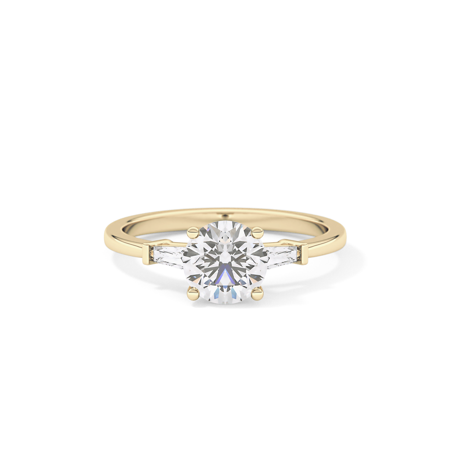Round Three Stone Lab Grown Diamond Engagement Ring