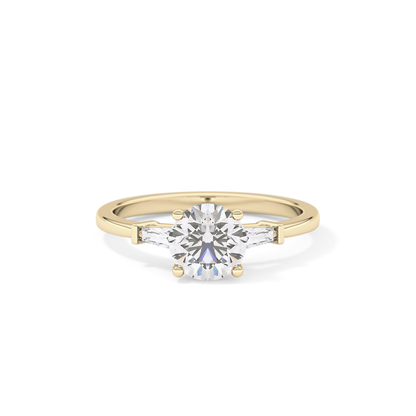 Round Three Stone Lab Grown Diamond Engagement Ring