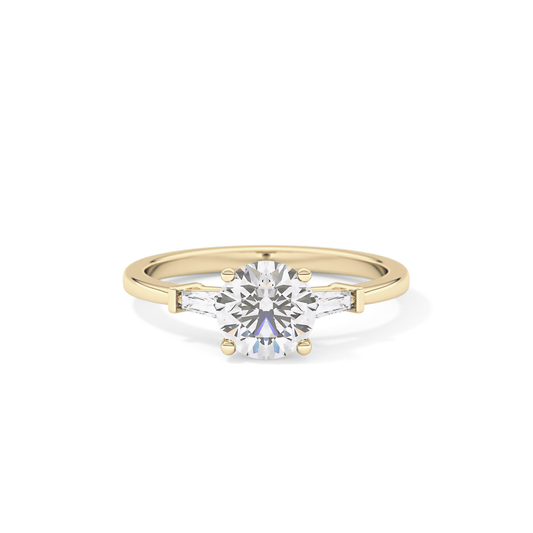 Round Three Stone Lab Grown Diamond Engagement Ring