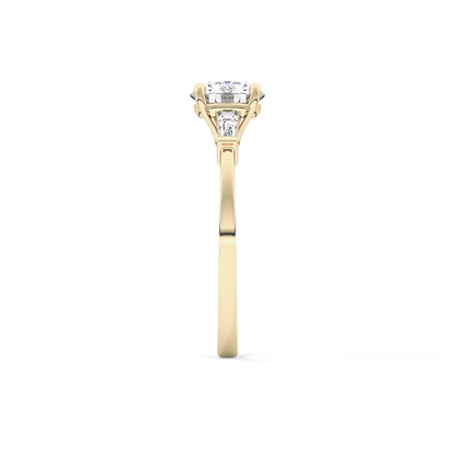 Round Three Stone Lab Grown Diamond Engagement Ring