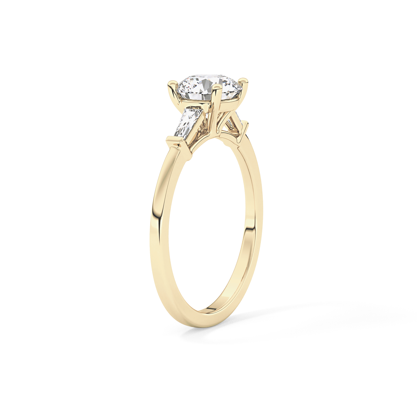 Round Three Stone Lab Grown Diamond Engagement Ring