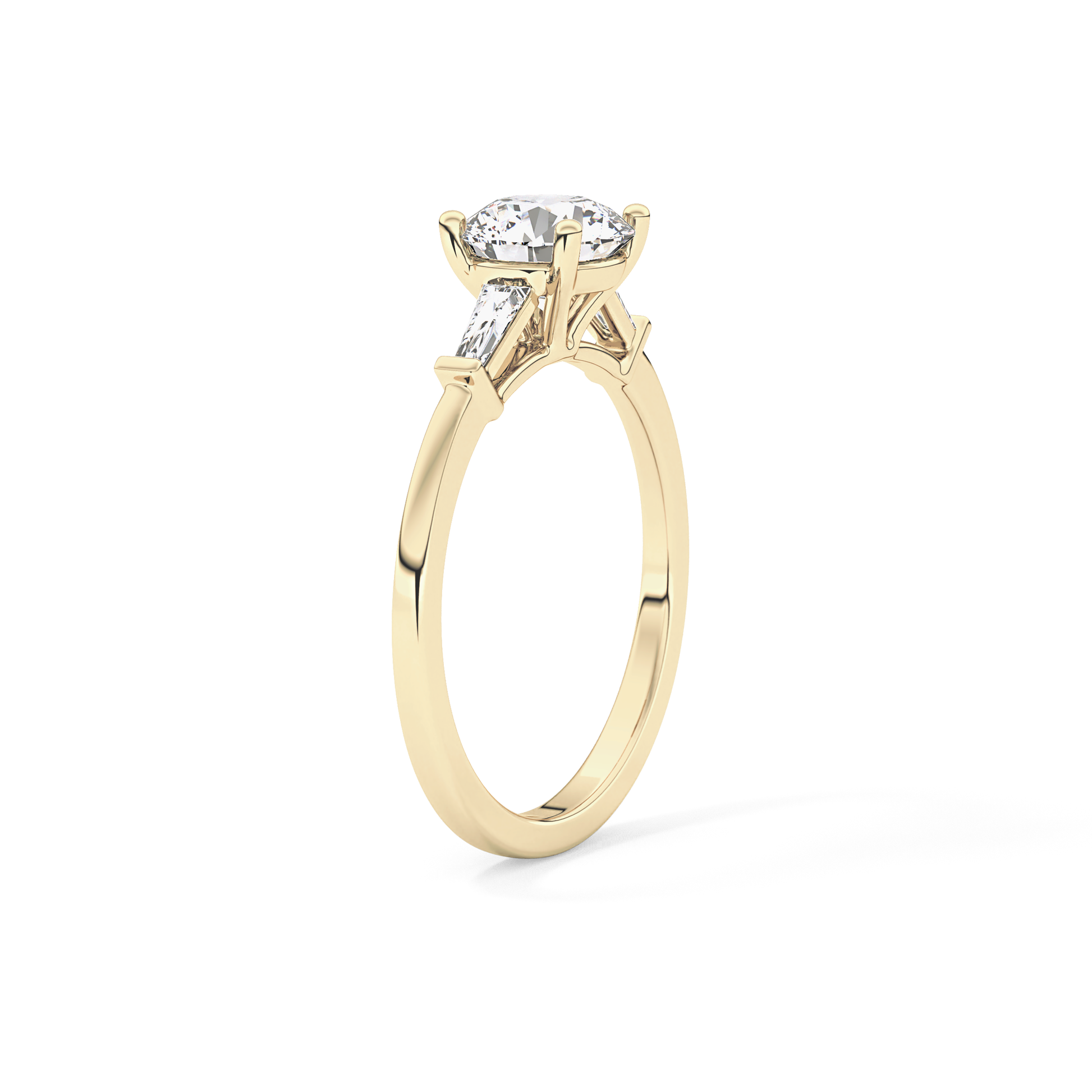 Round Three Stone Lab Grown Diamond Engagement Ring