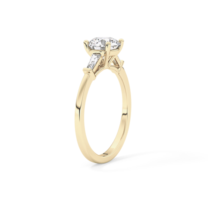 Round Three Stone Lab Grown Diamond Engagement Ring