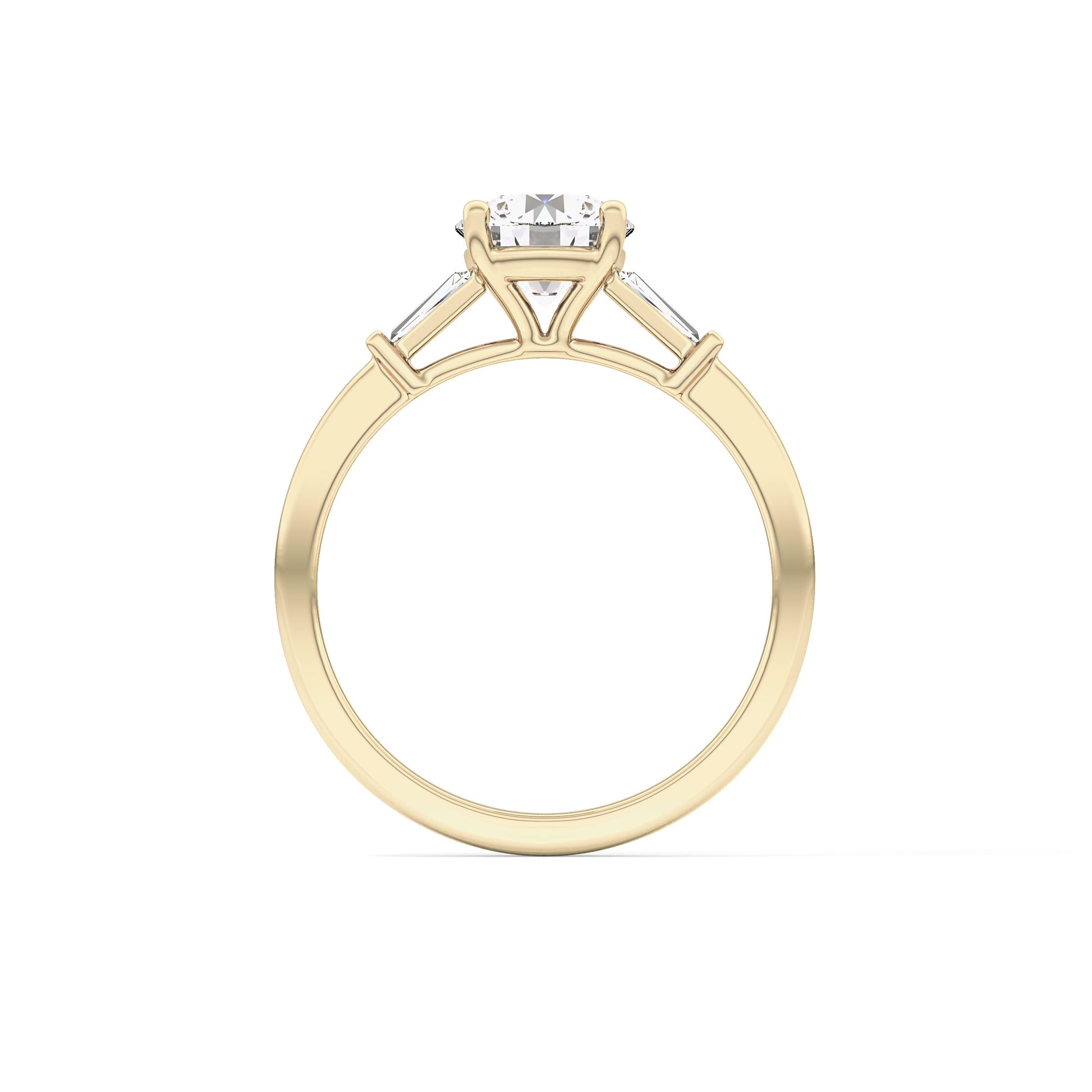 Round Three Stone Lab Grown Diamond Engagement Ring