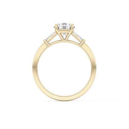 Round Three Stone Lab Grown Diamond Engagement Ring