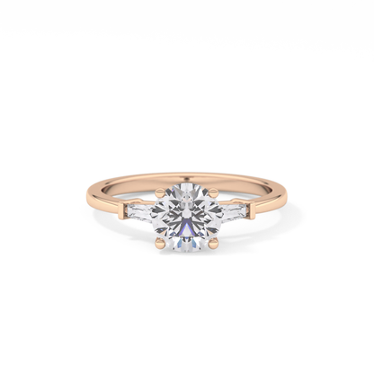 Round Three Stone Lab Grown Diamond Engagement Ring