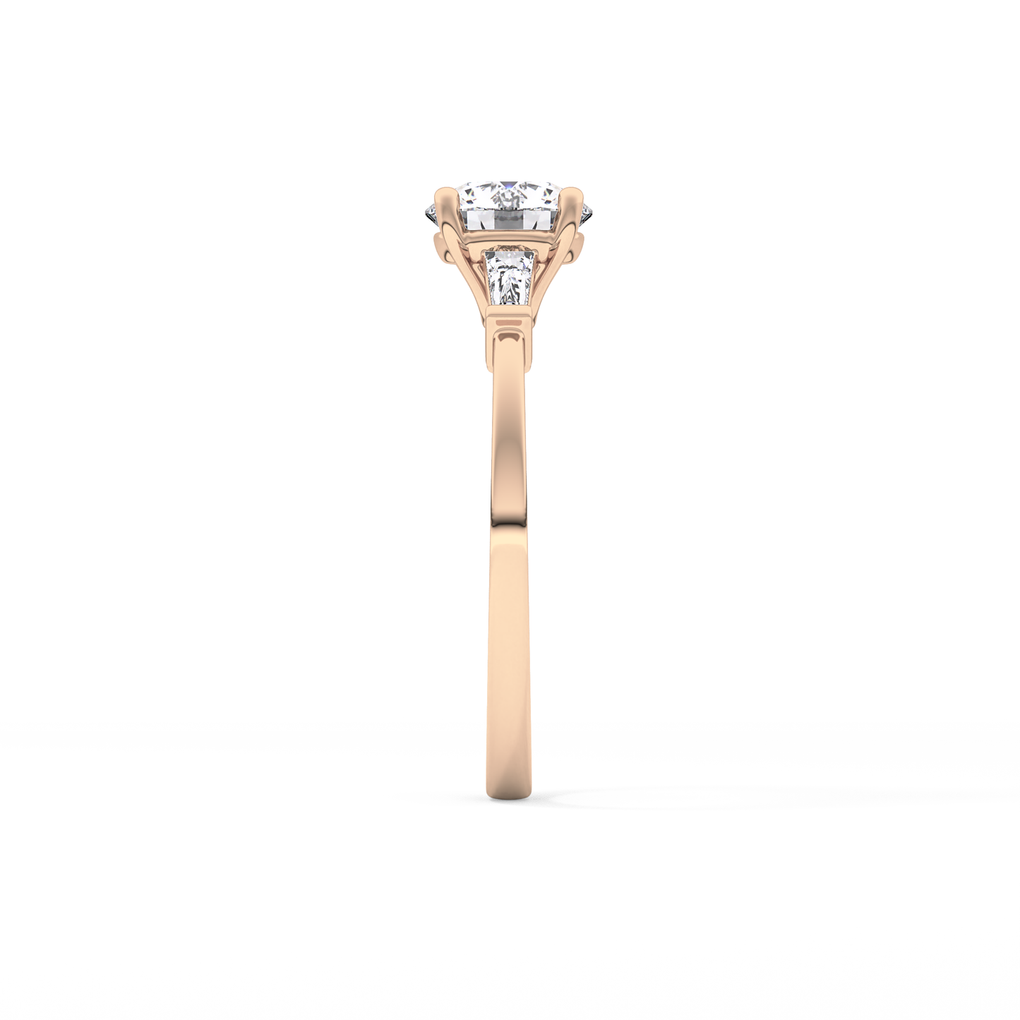 Round Three Stone Lab Grown Diamond Engagement Ring