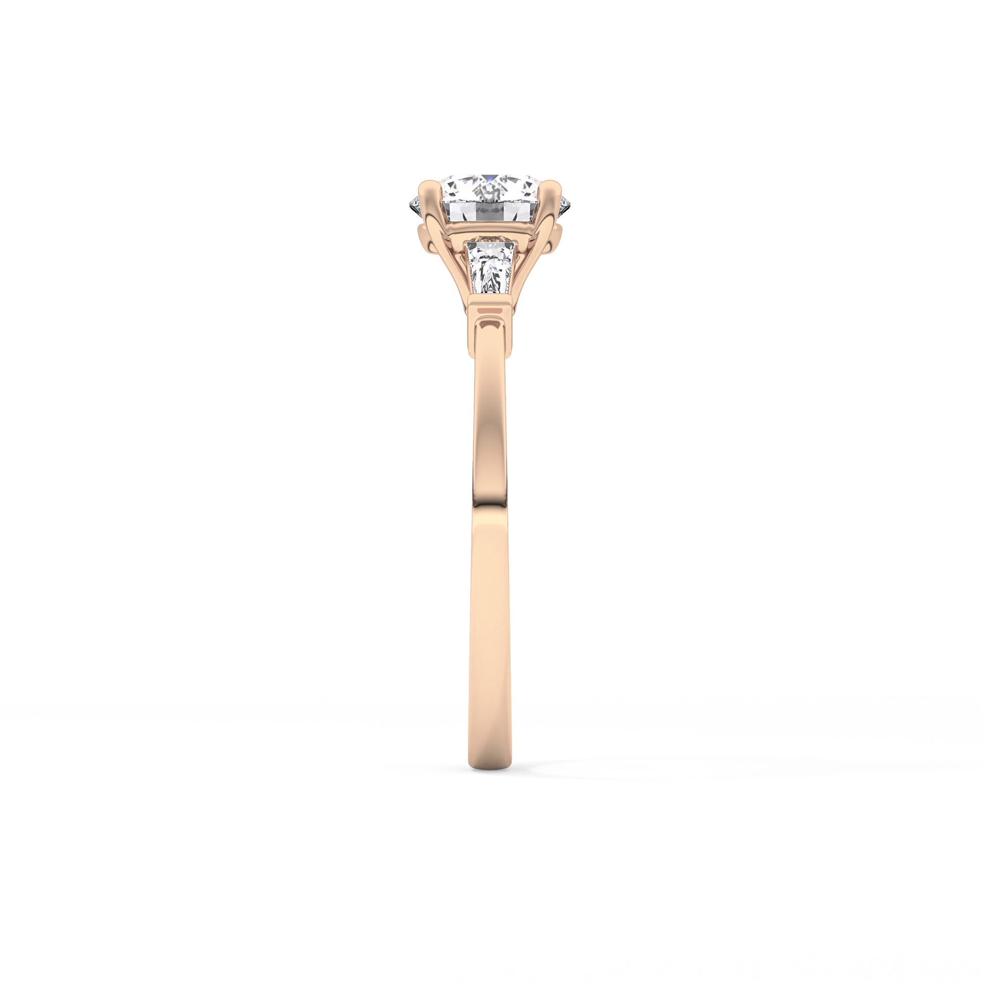 Round Three Stone Lab Grown Diamond Engagement Ring