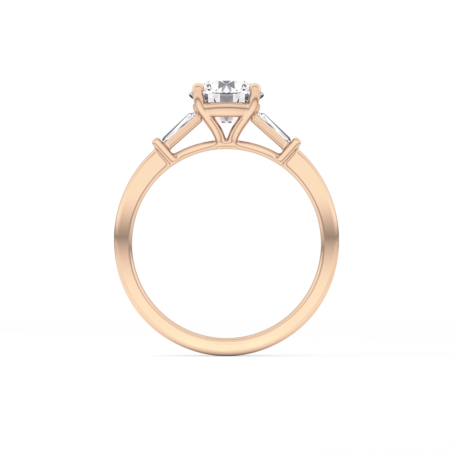 Round Three Stone Lab Grown Diamond Engagement Ring