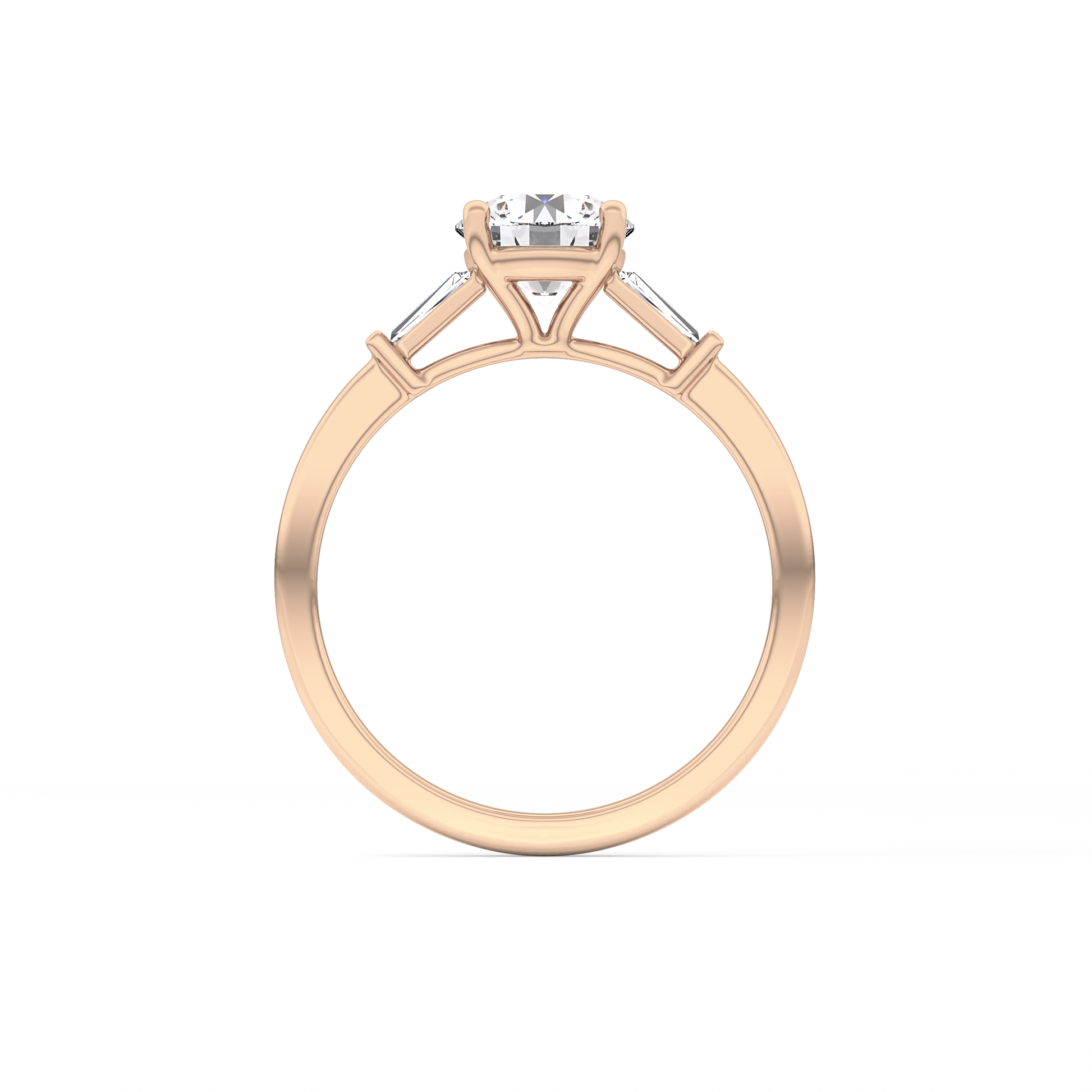 Round Three Stone Lab Grown Diamond Engagement Ring
