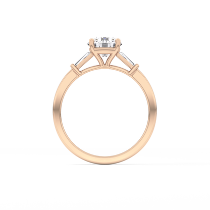 Round Three Stone Lab Grown Diamond Engagement Ring