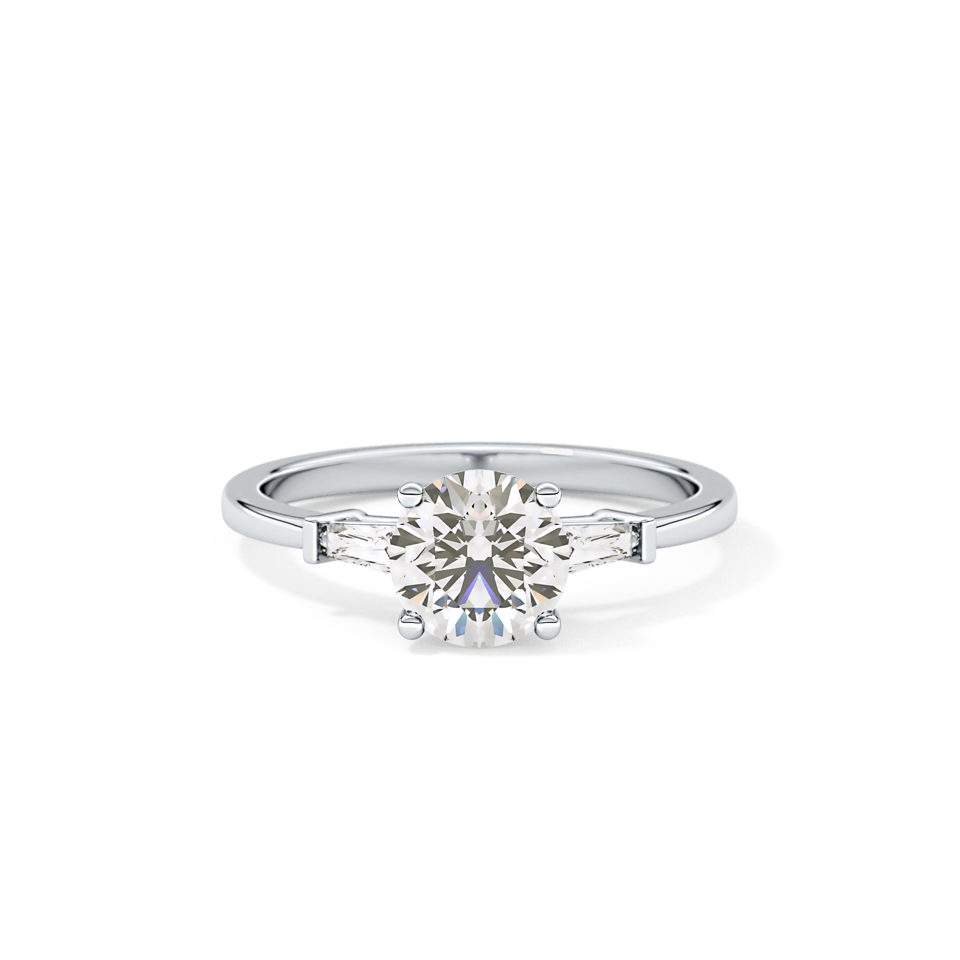Round Three Stone Lab Grown Diamond Engagement Ring