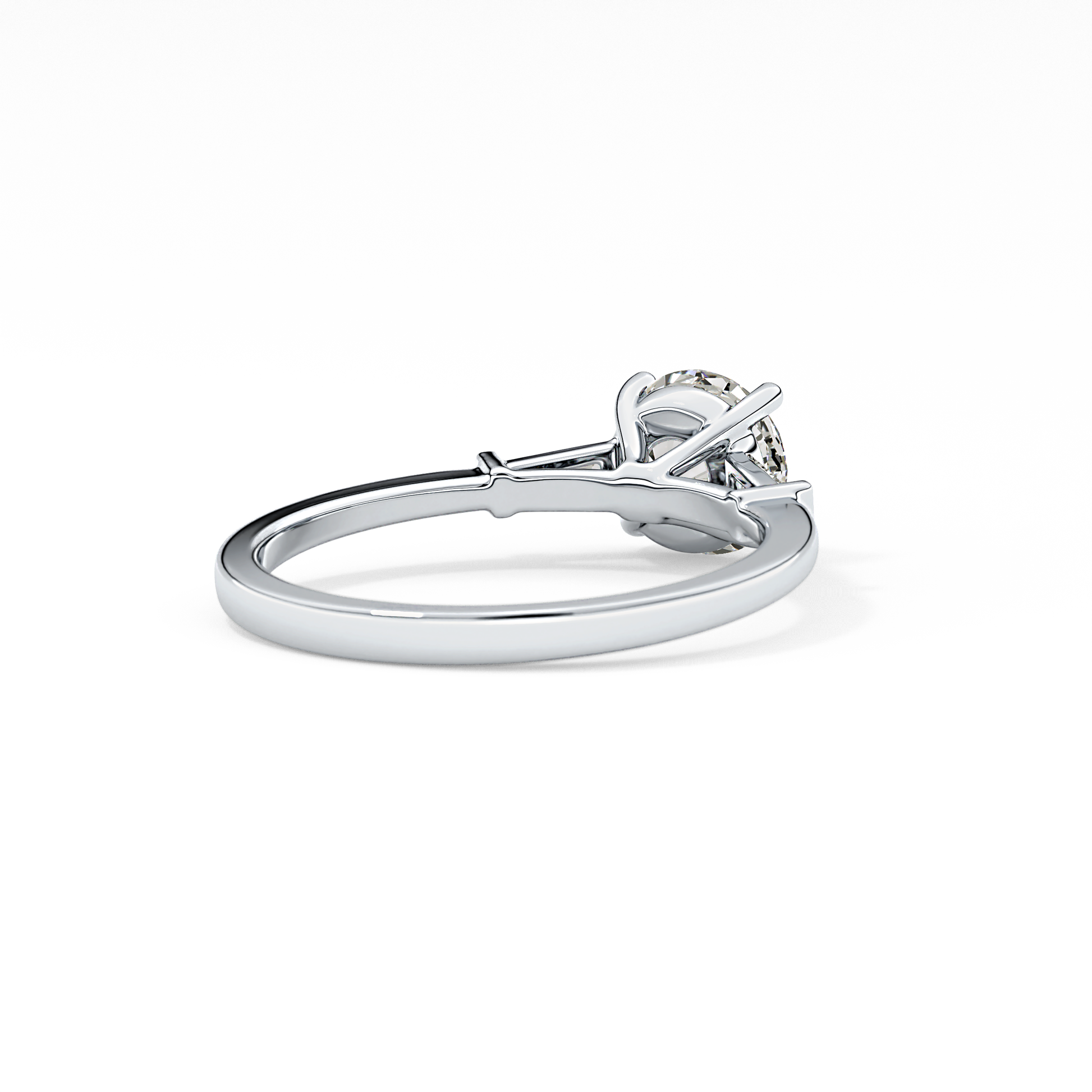 Round Three Stone Lab Grown Diamond Engagement Ring