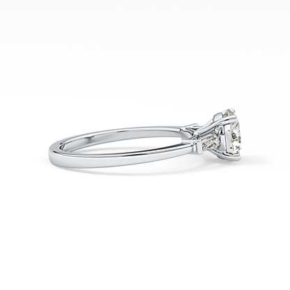 Round Three Stone Lab Grown Diamond Engagement Ring