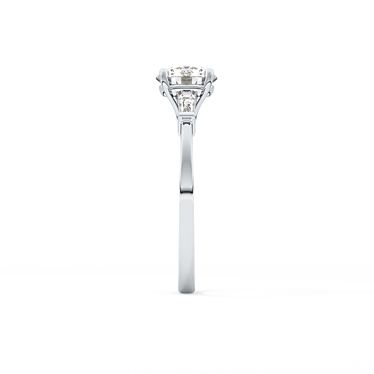 Round Three Stone Lab Grown Diamond Engagement Ring