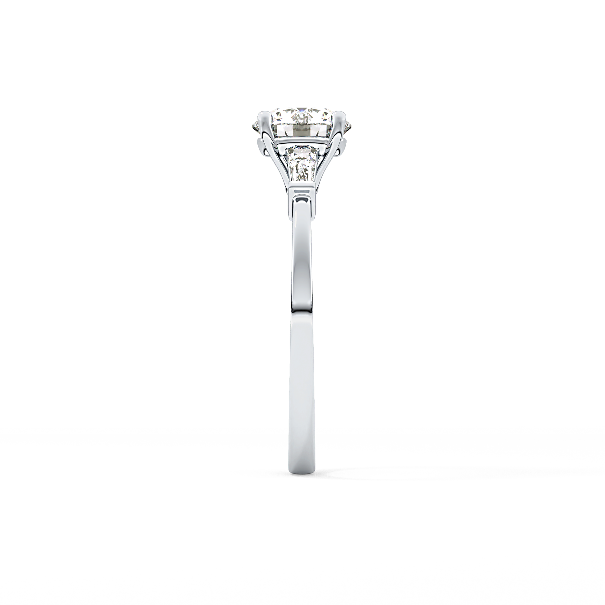 Round Three Stone Lab Grown Diamond Engagement Ring