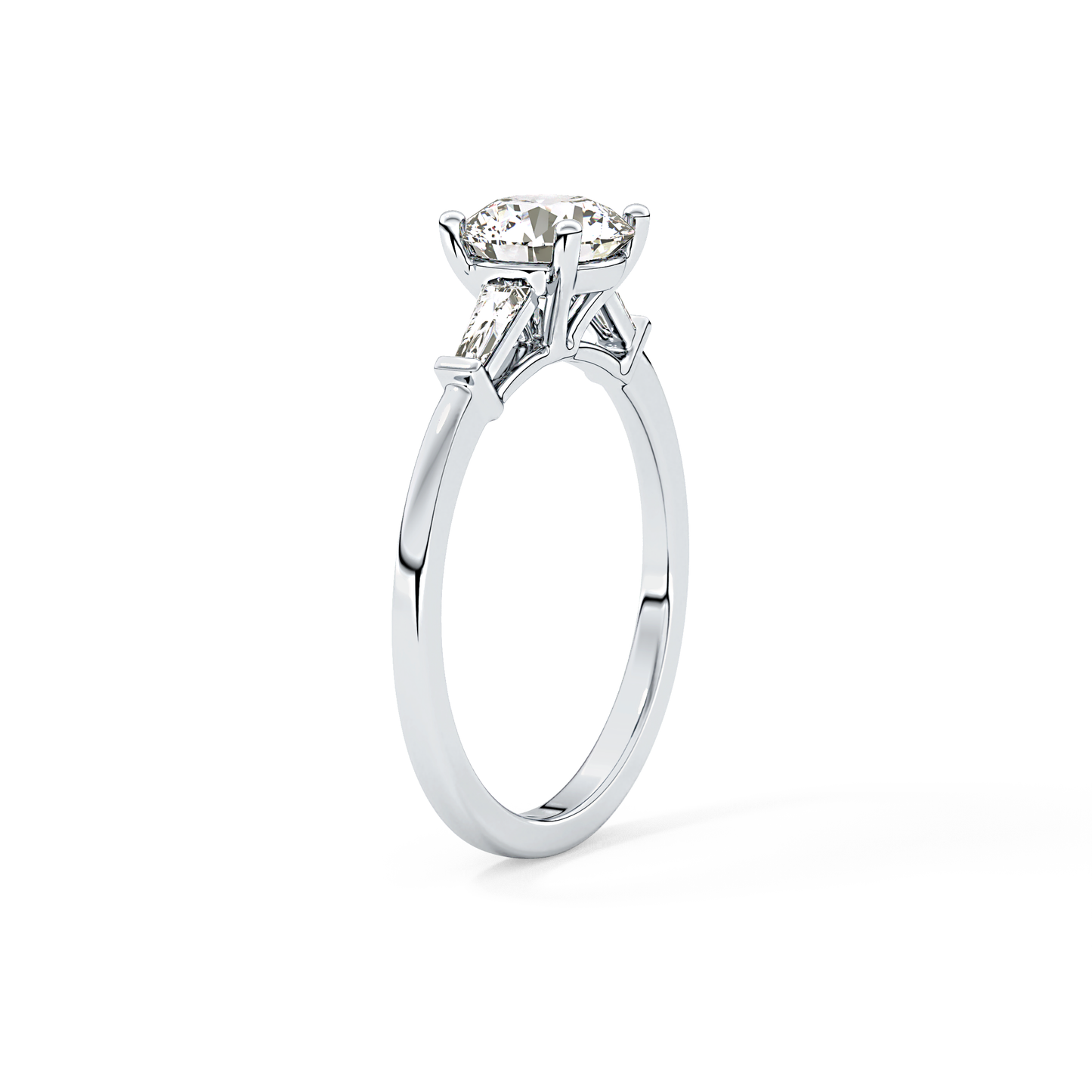 Round Three Stone Lab Grown Diamond Engagement Ring