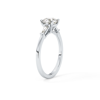 Round Three Stone Lab Grown Diamond Engagement Ring