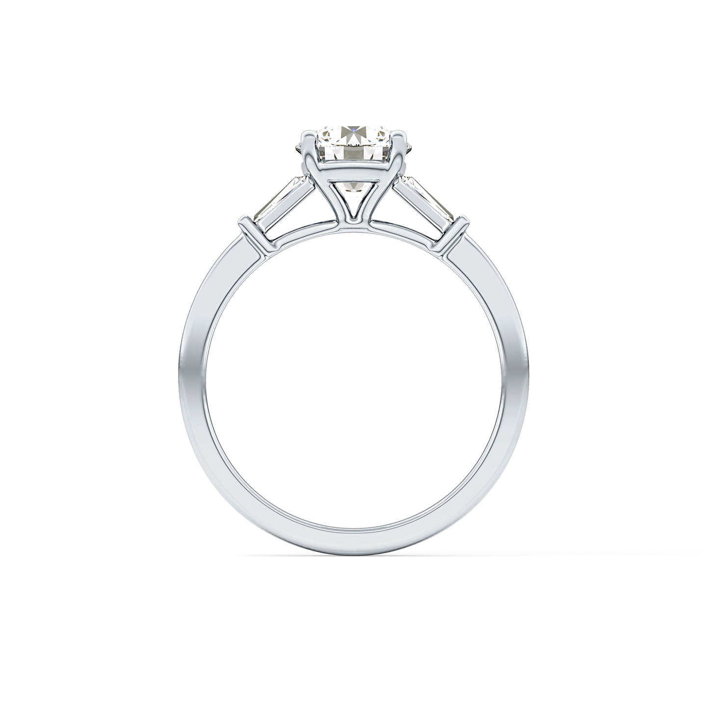 Round Three Stone Lab Grown Diamond Engagement Ring