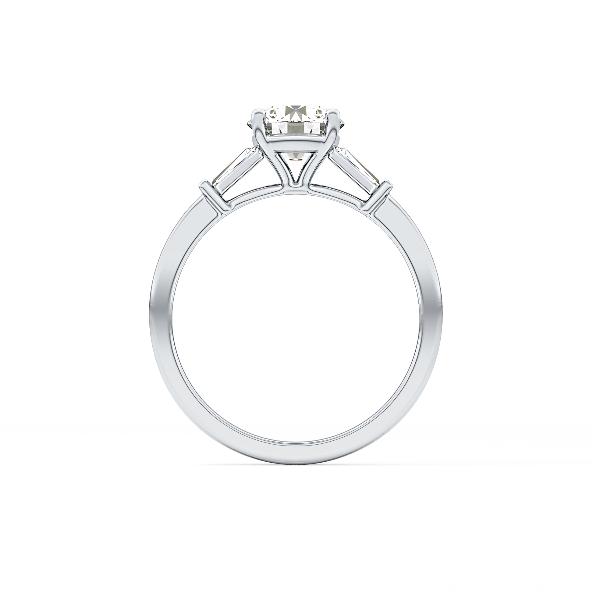Round Three Stone Lab Grown Diamond Engagement Ring