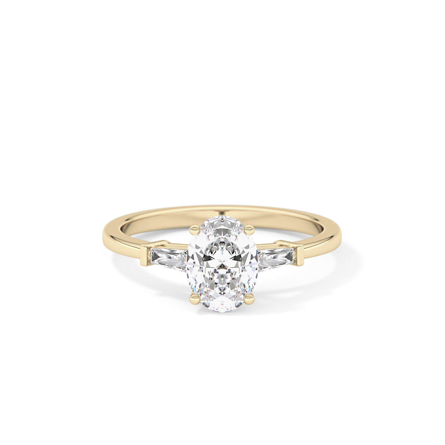 Oval Three Stone Lab Grown Diamond Engagement Ring