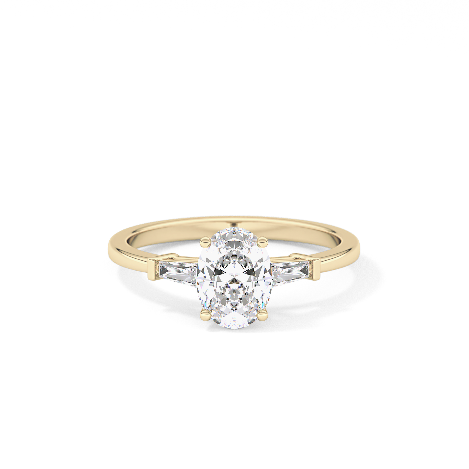 Oval Three Stone Lab Grown Diamond Engagement Ring