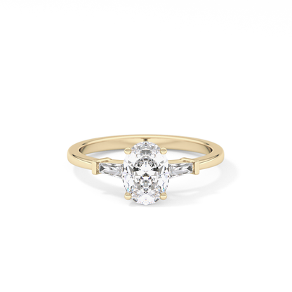 Oval Three Stone Lab Grown Diamond Engagement Ring