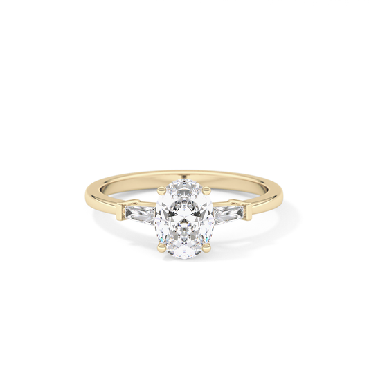 Oval Three Stone Lab Grown Diamond Engagement Ring