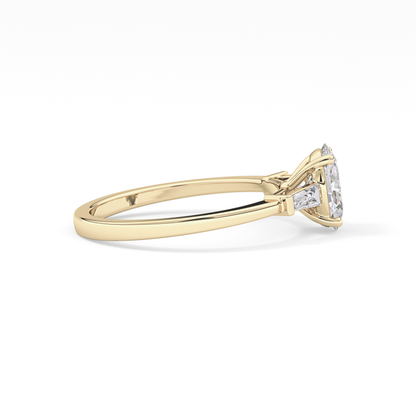 Oval Three Stone Lab Grown Diamond Engagement Ring