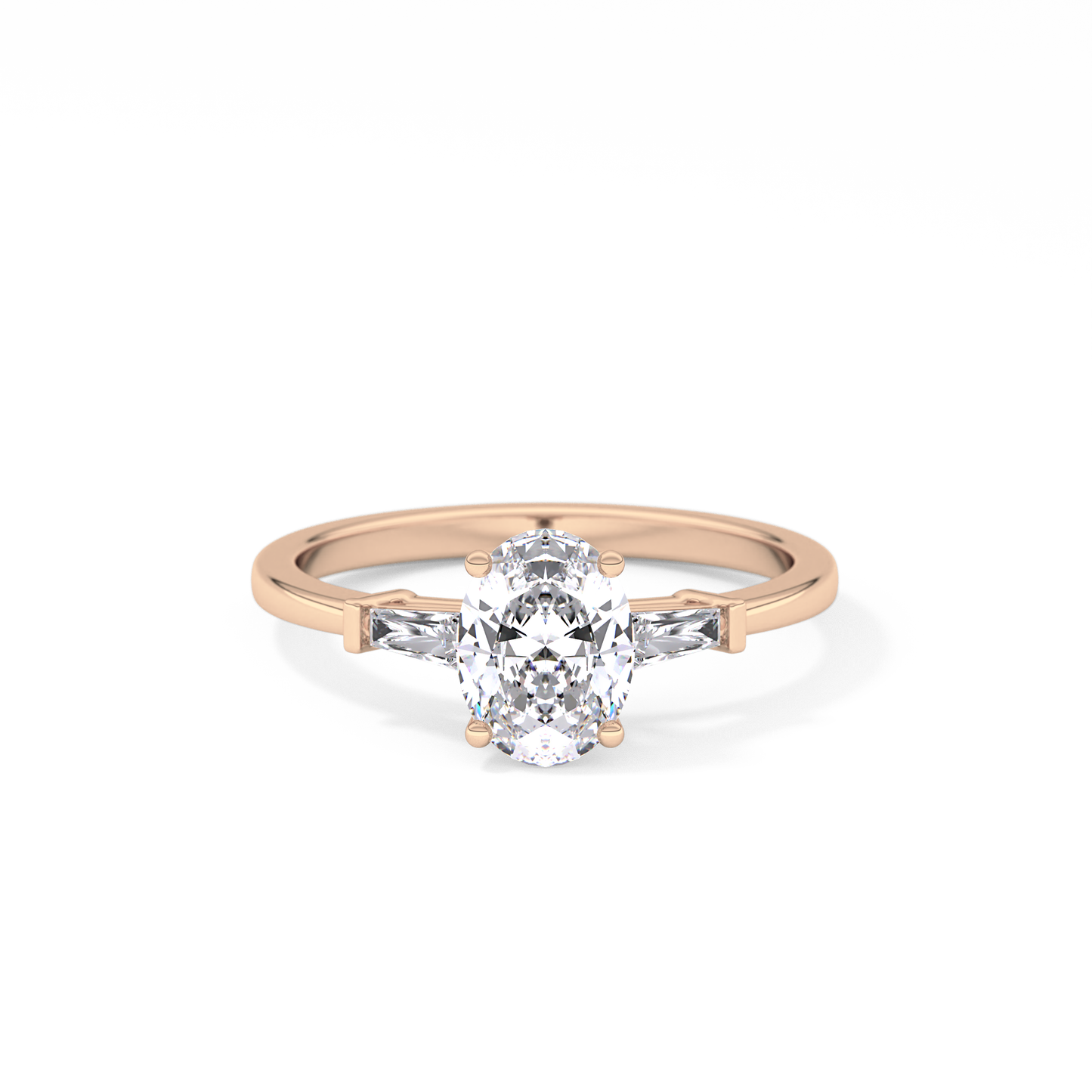 Oval Three Stone Lab Grown Diamond Engagement Ring