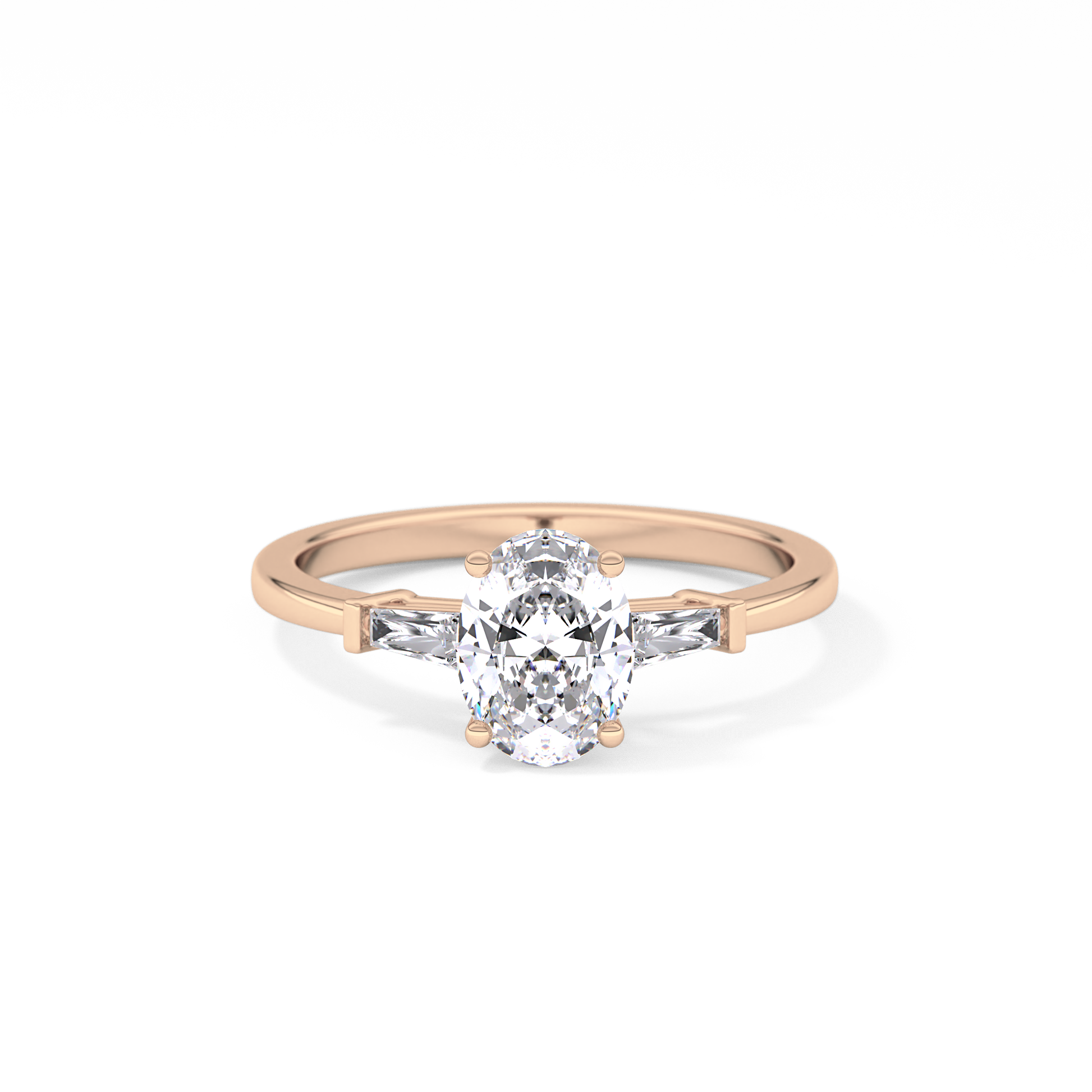Oval Three Stone Lab Grown Diamond Engagement Ring