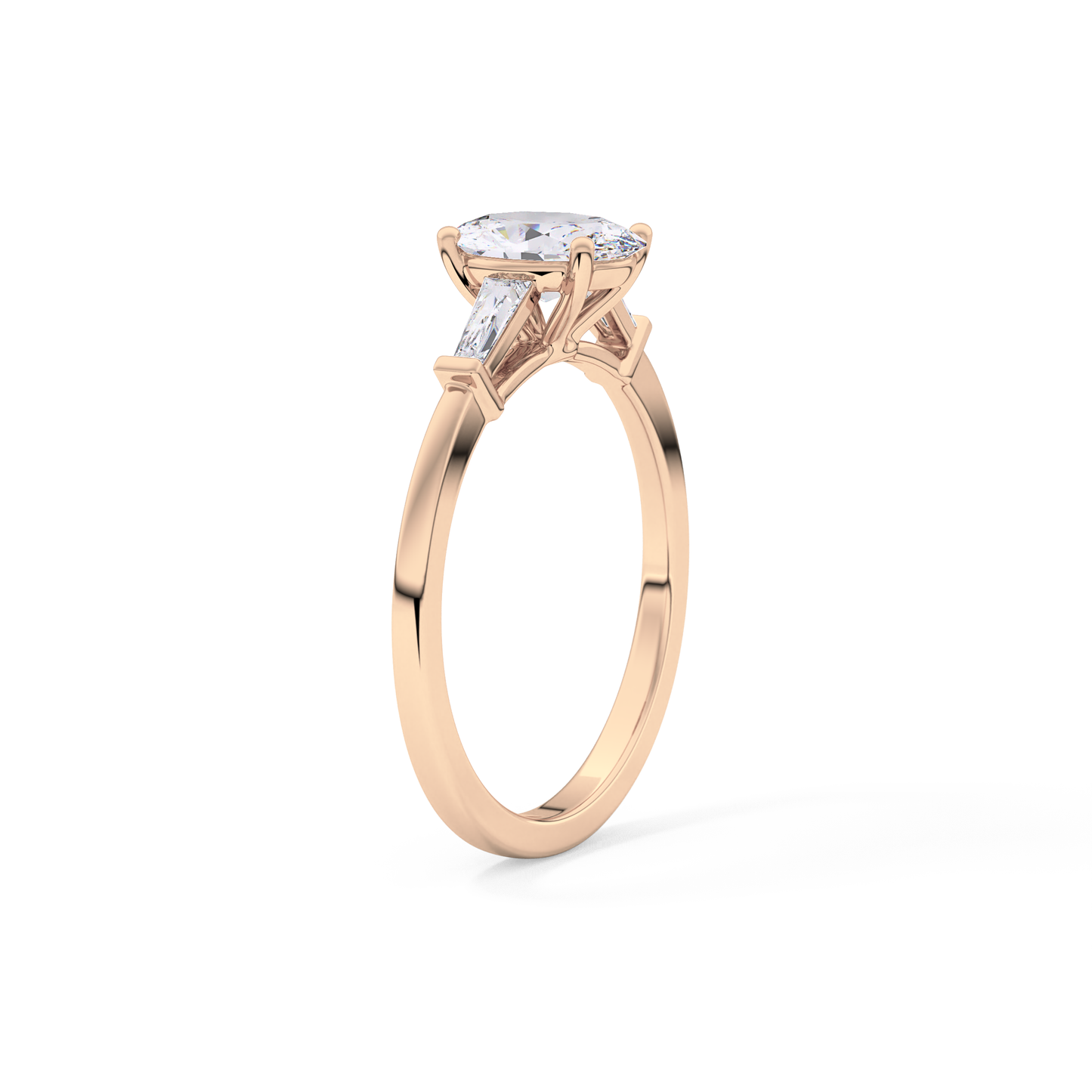 Oval Three Stone Lab Grown Diamond Engagement Ring