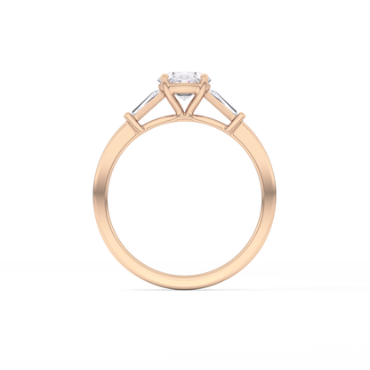 Oval Three Stone Lab Grown Diamond Engagement Ring