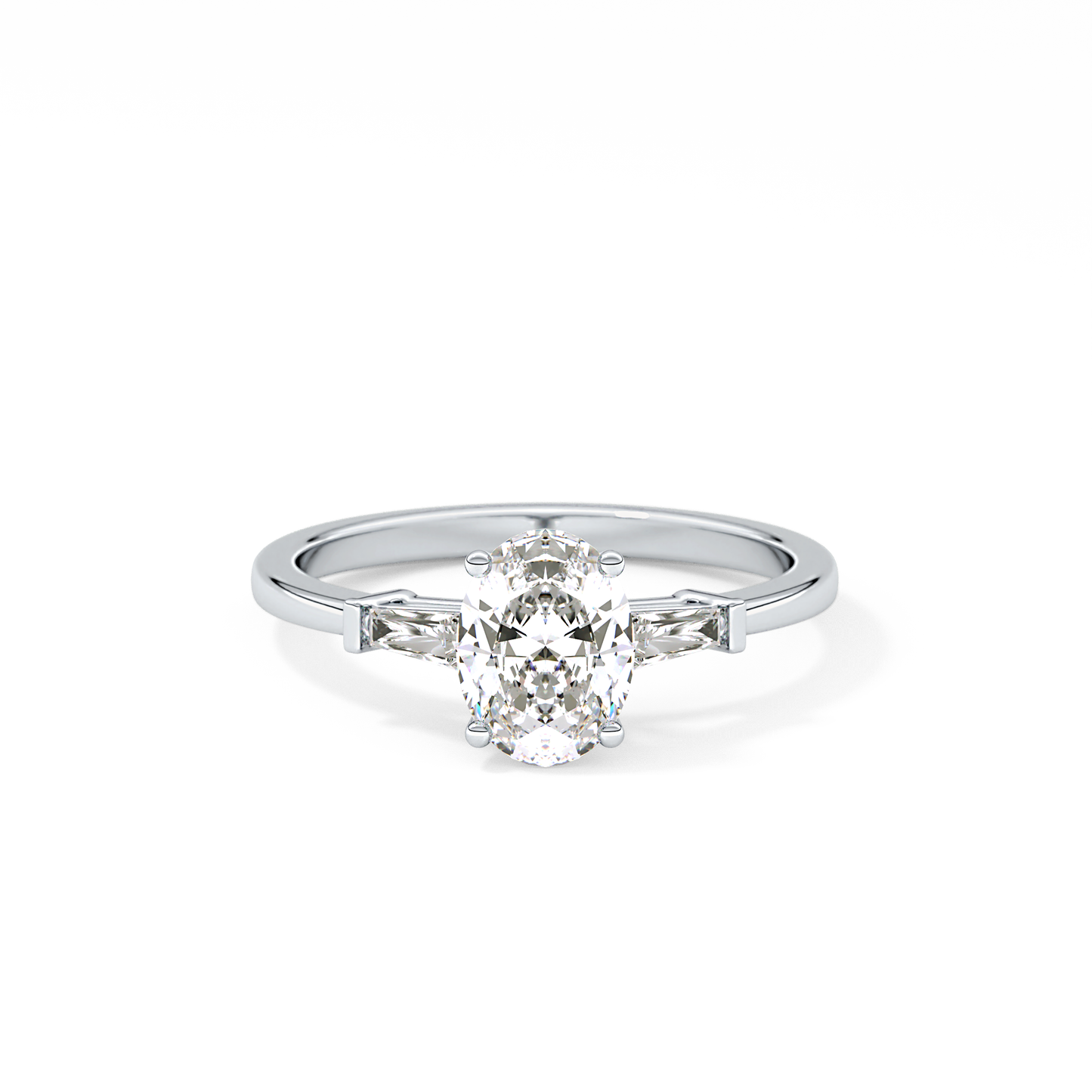 Oval Three Stone Lab Grown Diamond Engagement Ring