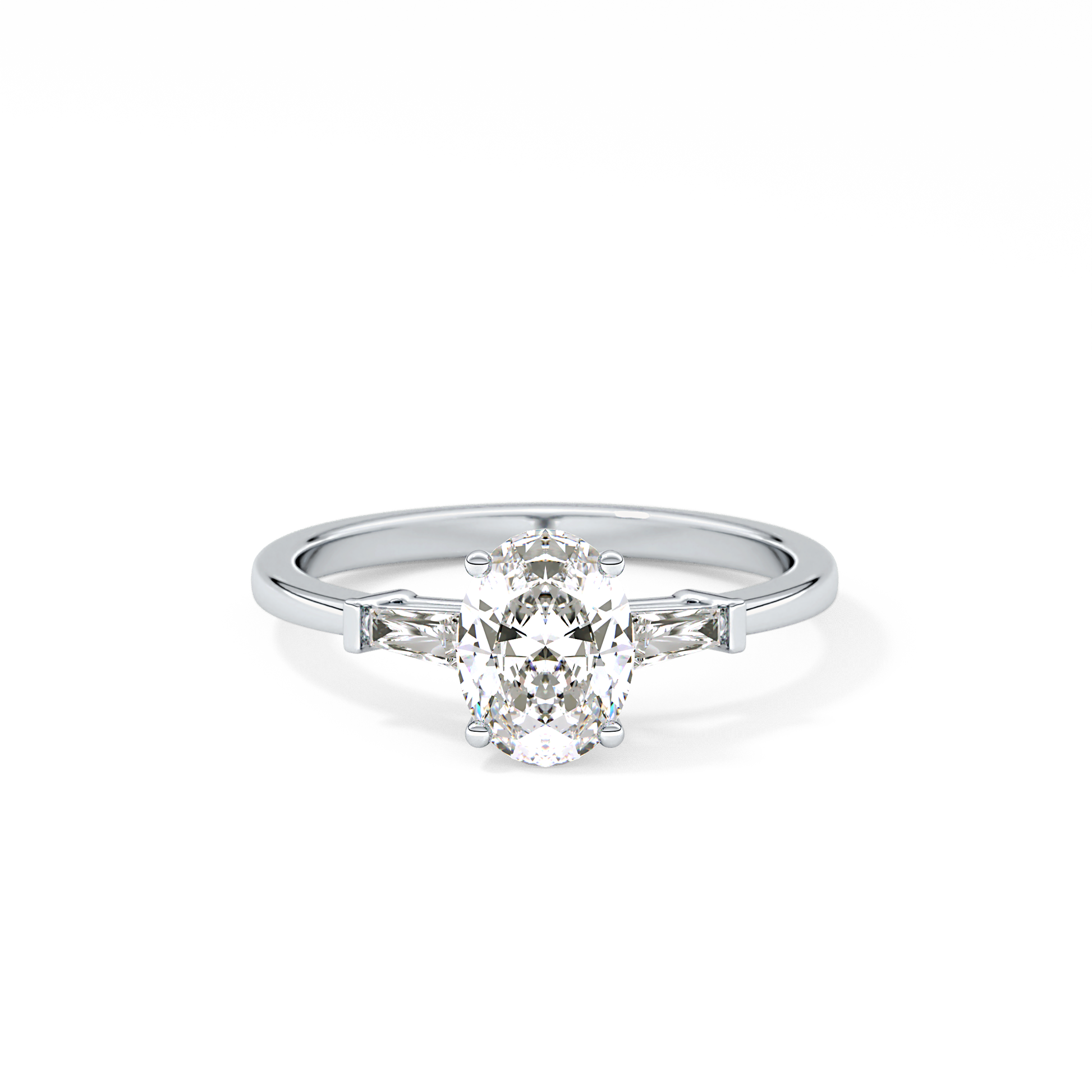 Oval Three Stone Lab Grown Diamond Engagement Ring