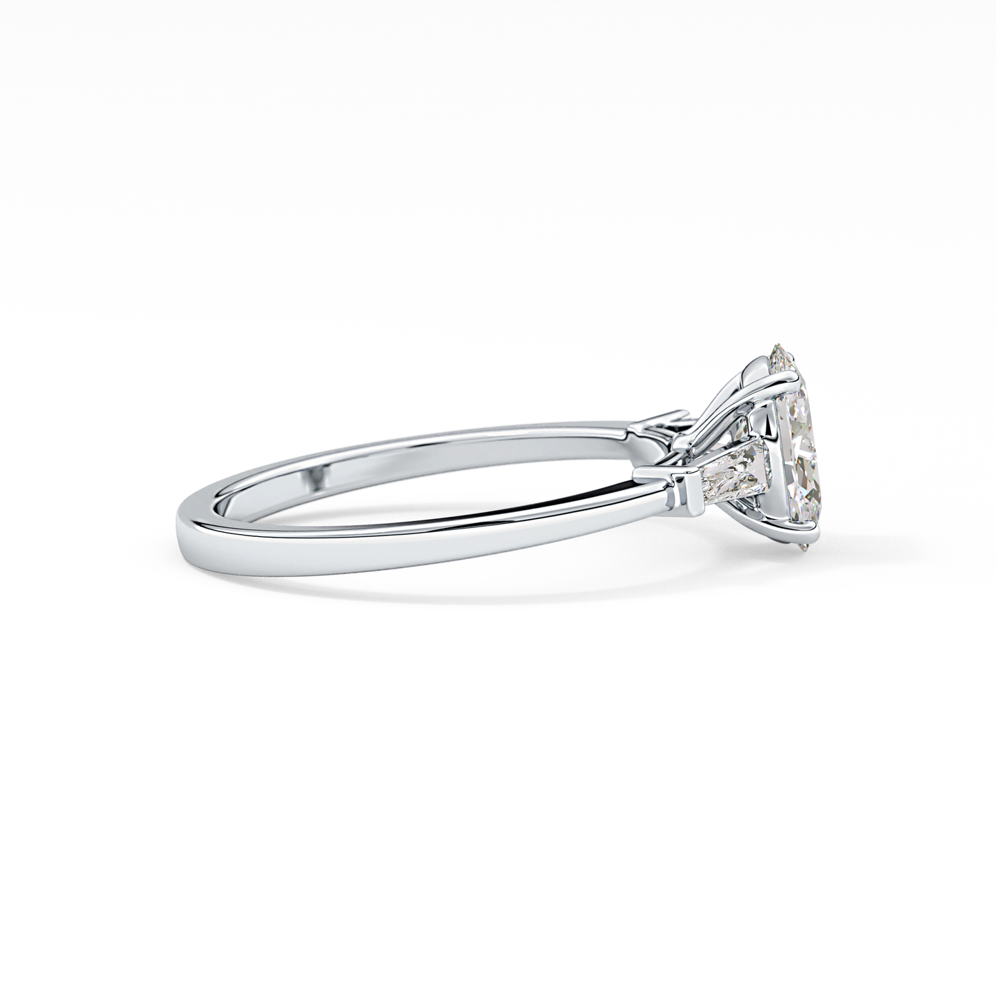 Oval Three Stone Lab Grown Diamond Engagement Ring